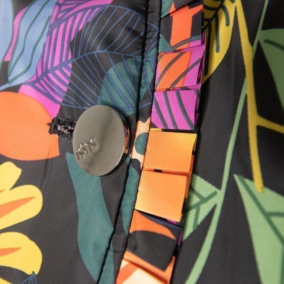 Vintage floral print padded‎ Jacket, ruffle hem, Button accentuate - Picture 5 of 16